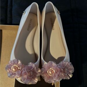 Mini Melissa Blush Pink Floral Flats